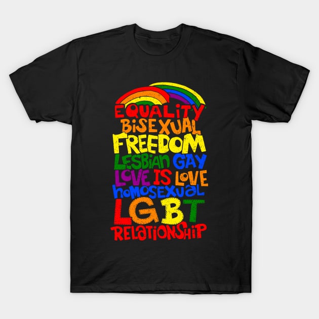 We Are All Human Equality Freedom Come Out Lesbian Gay Bisexual Transgender LGBT Pride Awareness, Gitf Friends T-Shirt by johnii1422